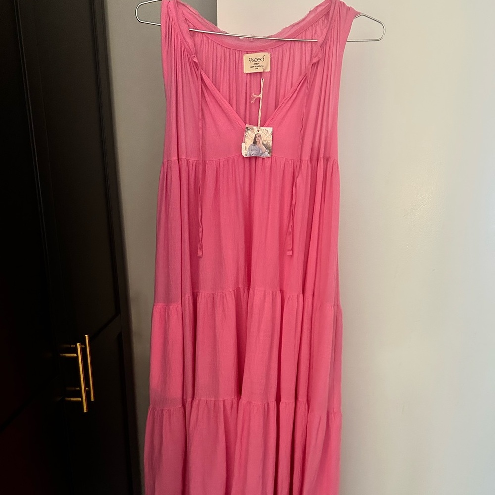 9Seed lighthouse beach Pink Tiered Maxi Dress